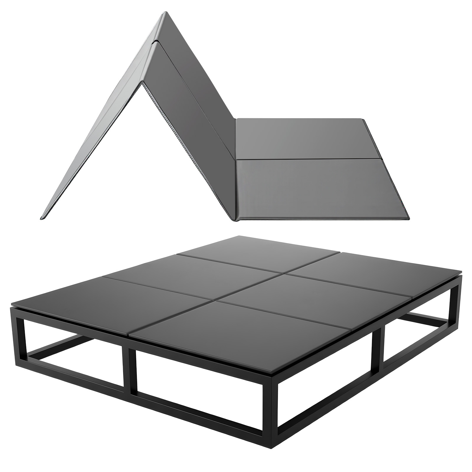 Vevor Bunkie Board Full Size 192x138 Cm, Faltbares Matratzenstützbrett Mit Klettbändern, Pp-kern Mit 600d Oxford-gewebe, Anti-durchhängen Für Metallrahmen, Etagenbetten & Schlafsofas