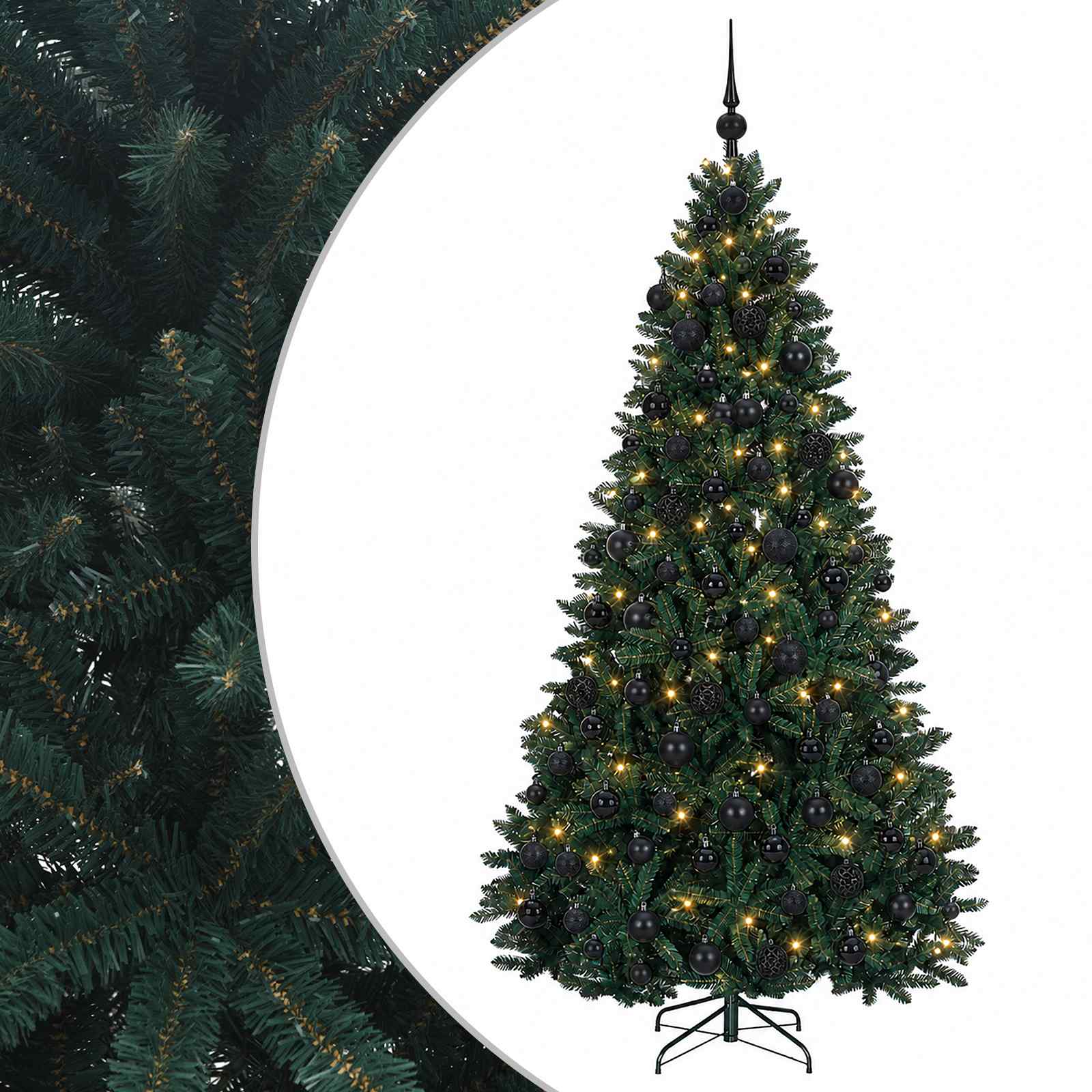 Vidaxl Artificial Christmas Tree Dark Green With Bauble 240 Cm
