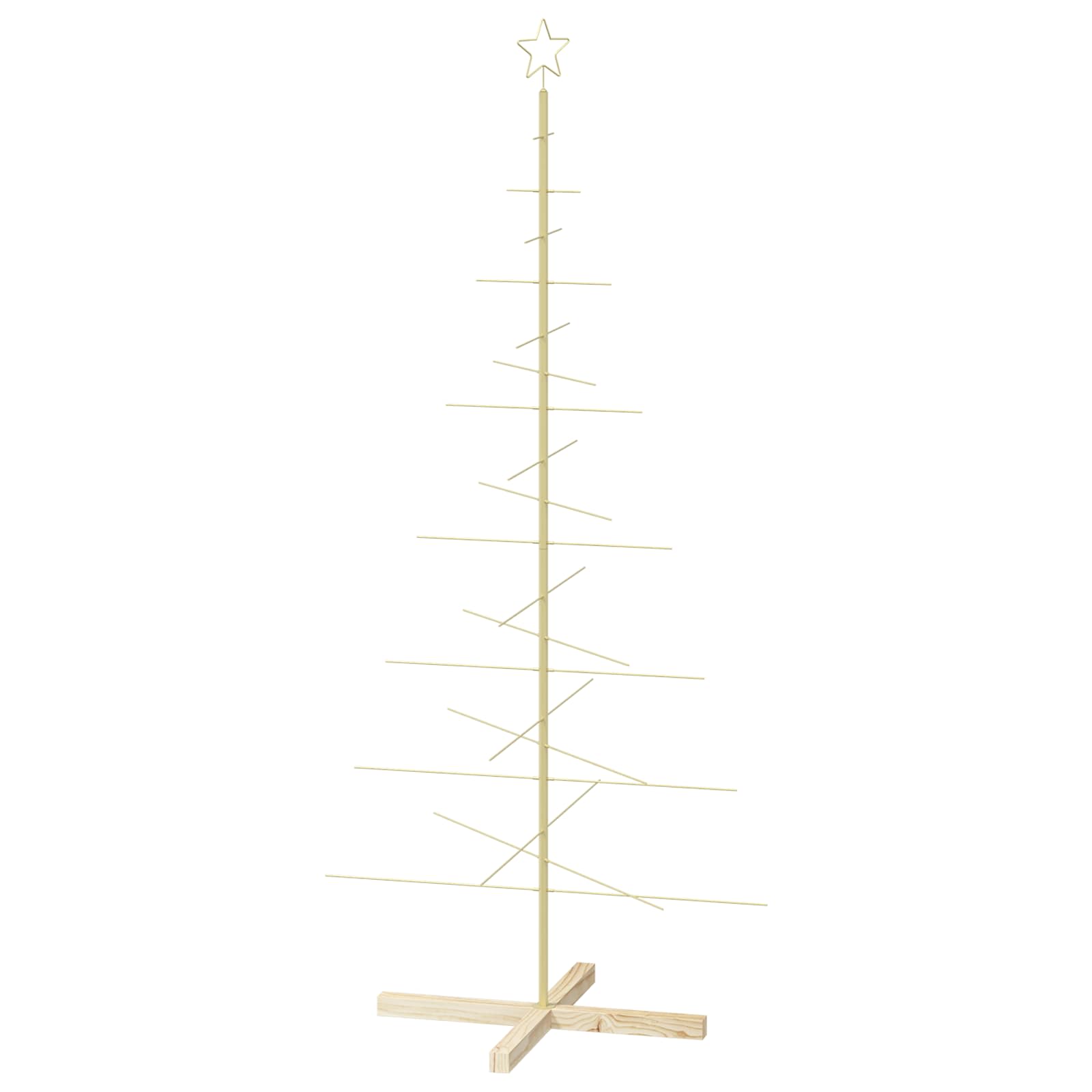Vidaxl Metal Christmas Tree With Rod Stand Kuopio 180 Cm Steel Gold