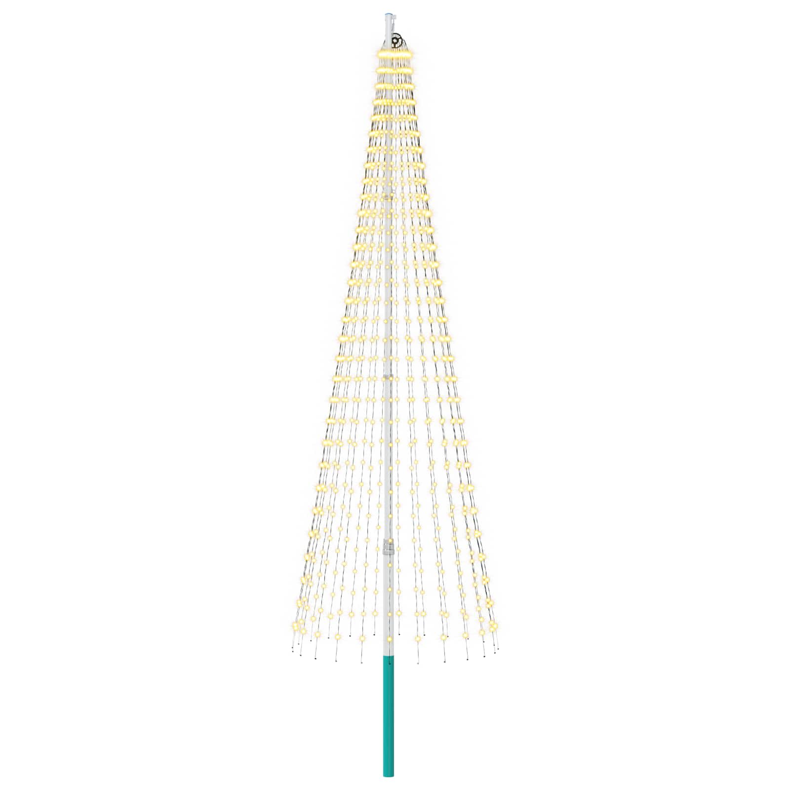 Vidaxl Christmas Tree Light With Spike And Flagpole 300 Cm 744 Leds
