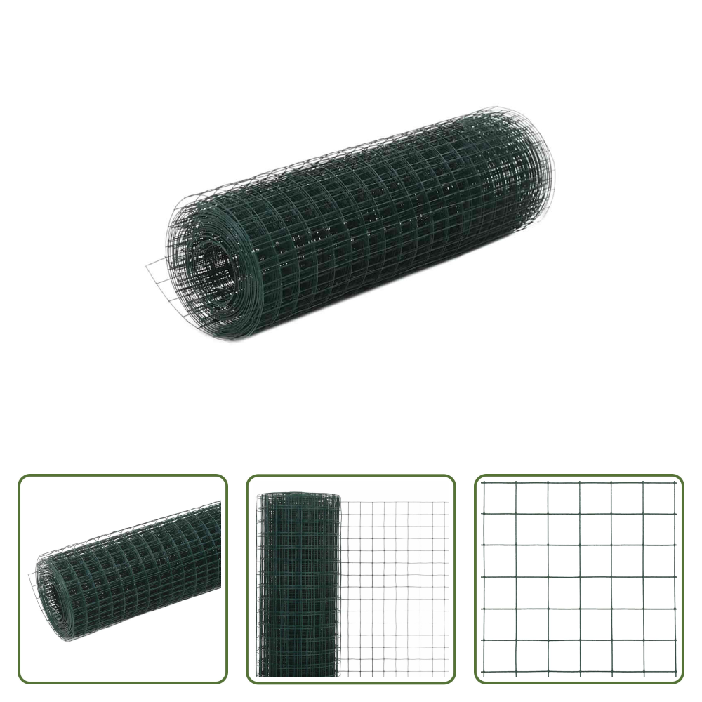 Drahtzaun - Drahtzaun Stahl Mit Pvc-beschichtung 10x0,5 M Grün