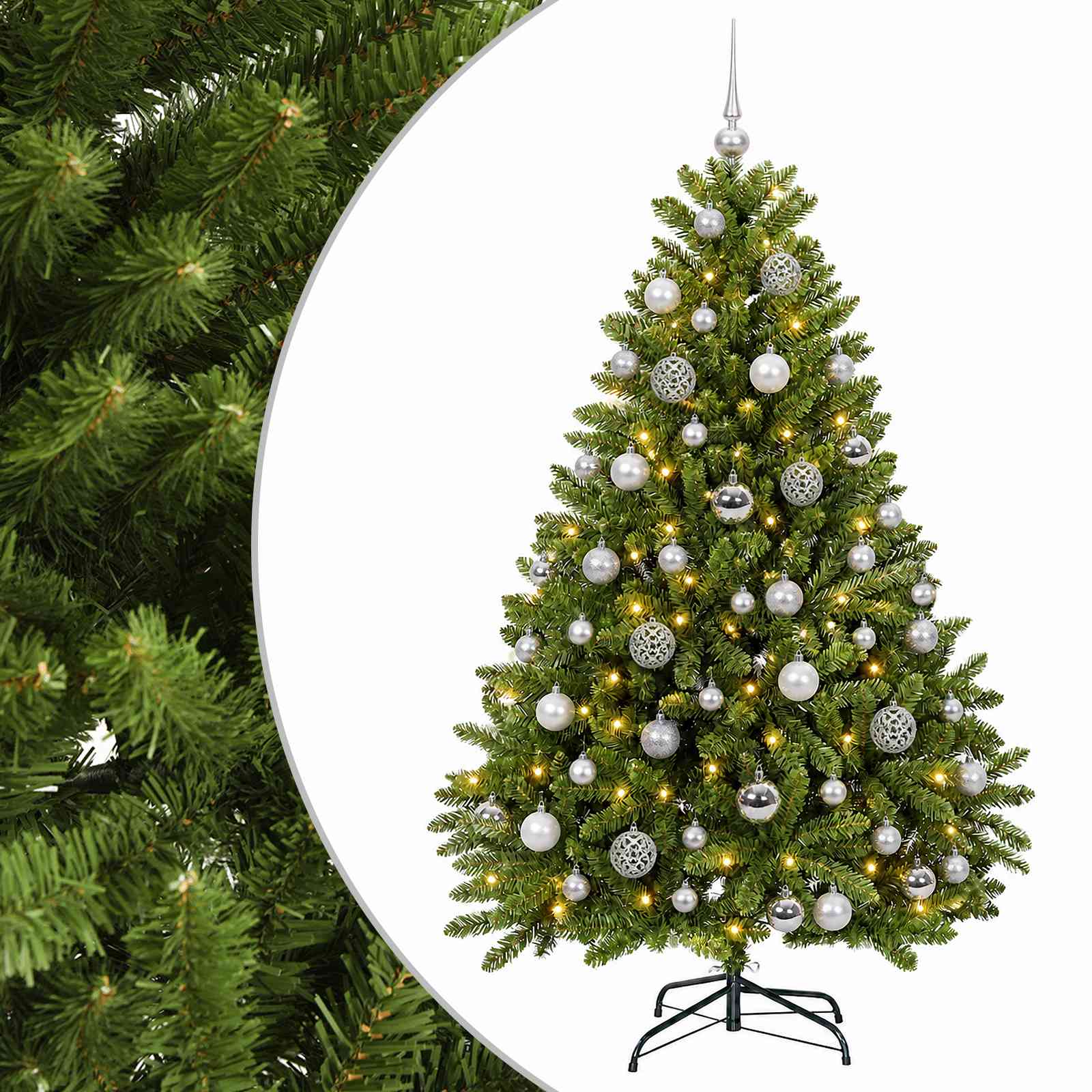 Künstlicher Weihnachtsbaum Hellgrün Mit Weihnachtskugel 120 Cm Vidaxl