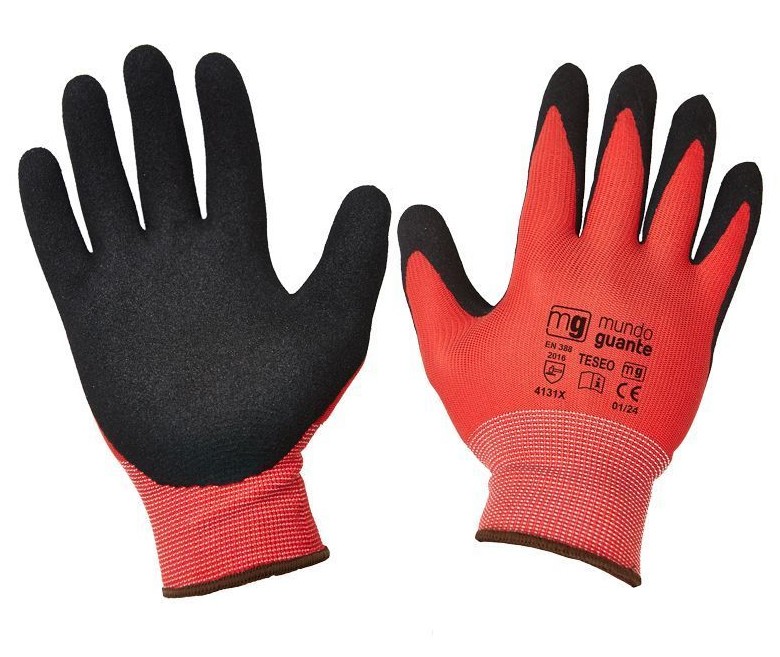Nitrilhandschuh Sandy Rot/schwarz T-7 Mit Elastischem Handgelenk