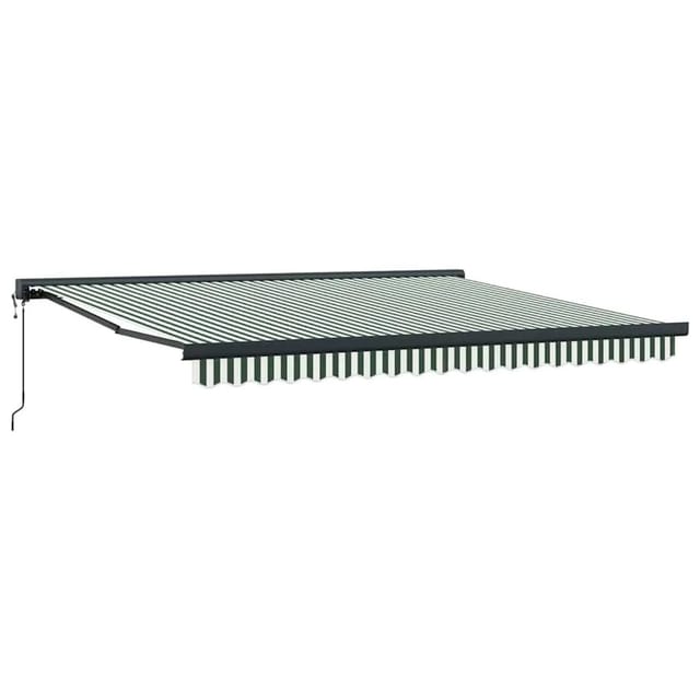 Einziehbare Markise Grün Und Weiß 400 × 300 Cm Stoff, Metall Vidaxl