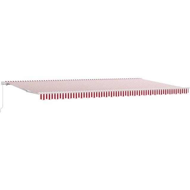 Einziehbare Markise Rot Und Weiß 600 X 350 Cm Polyester, Metall Vidaxl