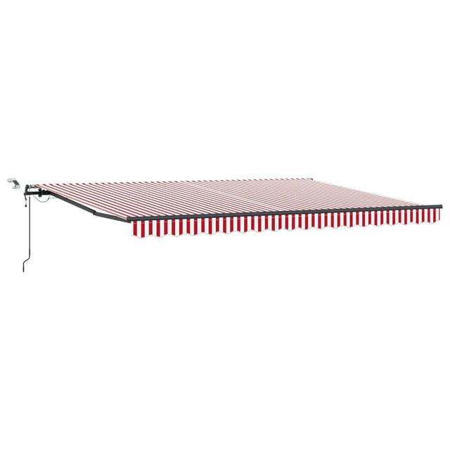 Einziehbare Markise Mit Rot Und Weiß 450 X 300 Cm Stoff Vidaxl