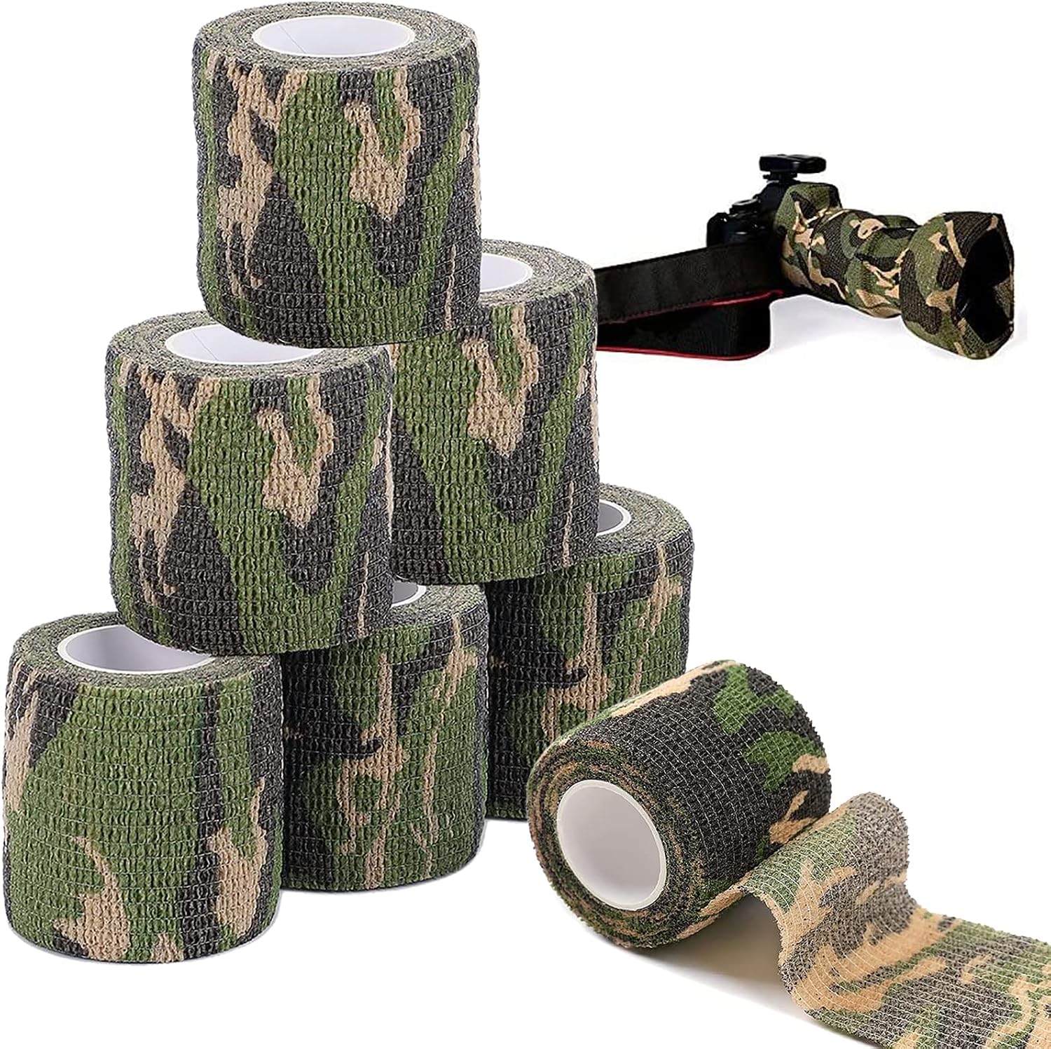 Tarnband, Tarnvlies, Selbstklebendes Tarnband, Geeignet Für Outdoor-aktivitäten Wie Camping, Fotografie Und Jagd, 6 Rollen
