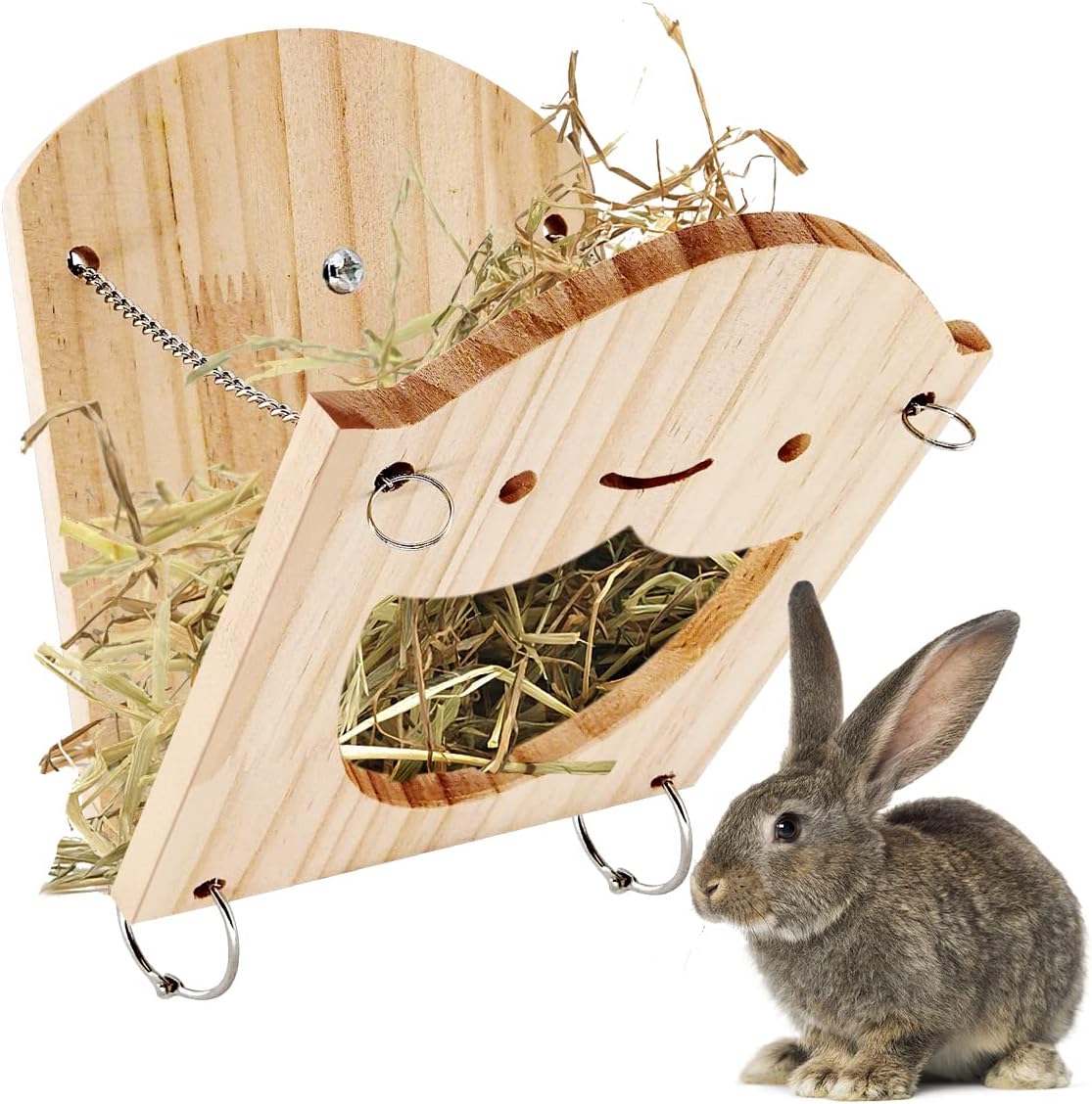 Heuraufe Für Kaninchen, Futterspender Für Kleintiere, Heuraufe Aus Holz Für Meerschweinchen, Geeignet Für Chinchillas, Meerschweinchen, Kaninchen Und Hamster