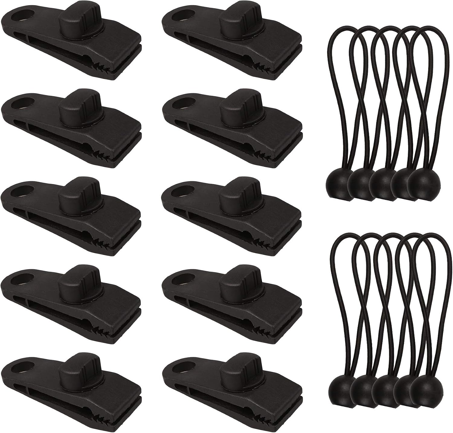 10 Stück Zeltplanenclips, Zeltbefestigungsklammern, Abschließbare Planenclips, Markisenclips, Kunststoff-zeltclips Für Camping Mit Elastischer Zeltleine