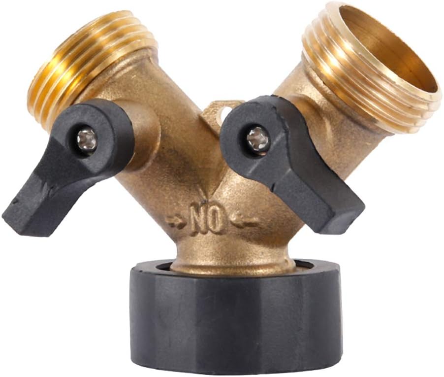2-wege-y-verteiler Für 3/4"-zulaufschlauch, Doppel-gartenhahnanschluss, Y-förmiger Anschluss Für Wasserzulaufschläuche Mit Absperrventil Für Geschirrspüler Usw.