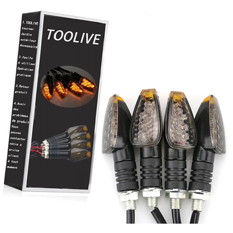 4-teiliges Set Universeller Led-motorradblinker, Lange Und Kurze Blinker, Gelbe Farbe, Zubehör, Aamunpa
