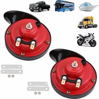 Universelle 12-v-zweiton-elektrosirene, Metall/kunststoff, Rot/schwarz, 410 Hz/510 Hz, 110 Db, Für Auto, Lieferwagen, Lkw, Pickup Und Motorrad, 2 Stück