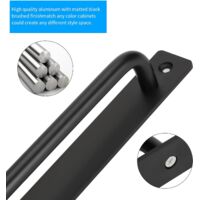 Set Mit 2 Schiebetürgriffen, Schwarze Türgriffe, Mattschwarze Küchenschrankgriffe, Küchenschrankgriffe Aus Schwarzer Aluminiumlegierung, 128 Mm Lochabstand