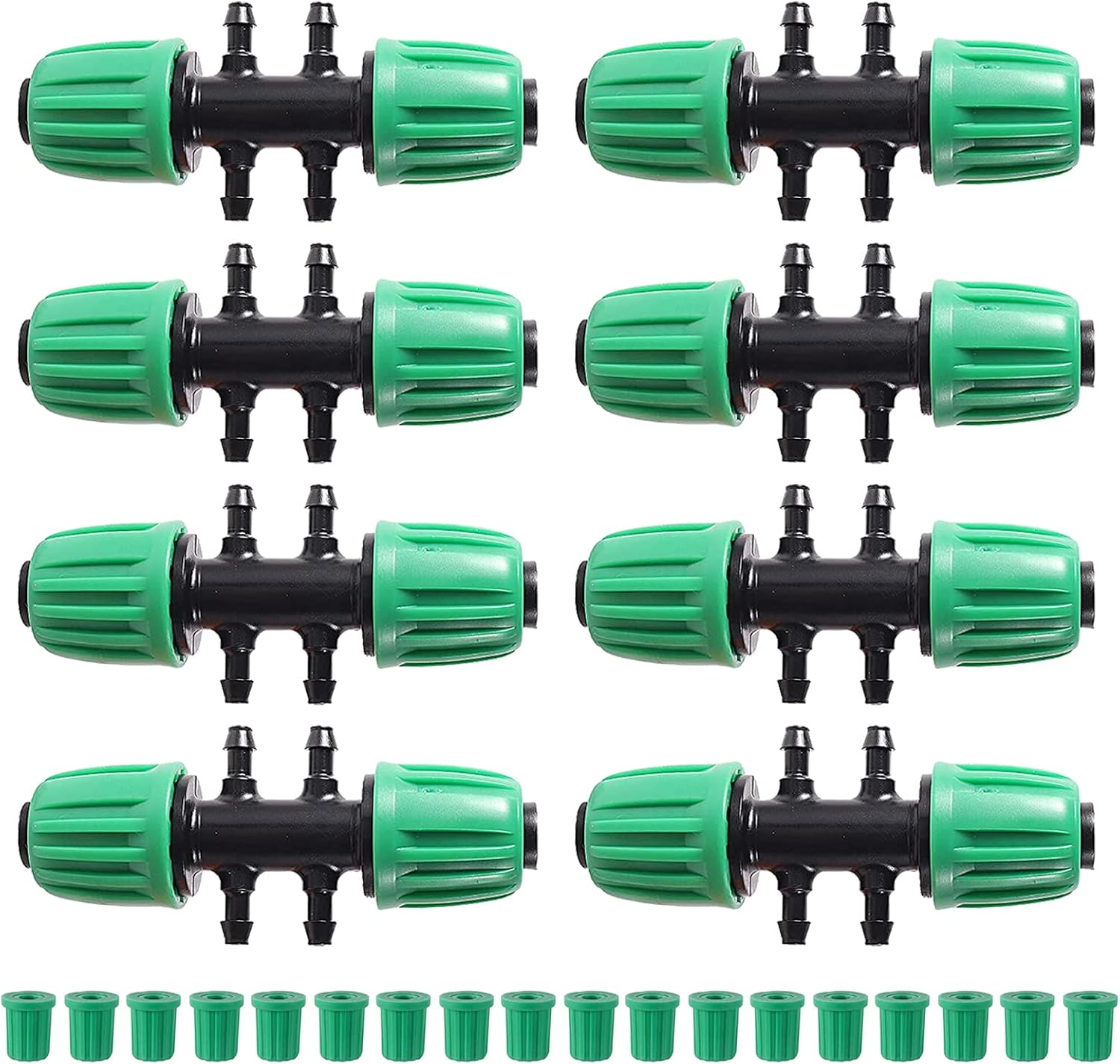 Tropfbewässerungsschlauch-anschlüsse, 8 Stück, 6-wege-anschlüsse Von 1/2" (13–15 Mm) Bis 1/4" (4–6 Mm), Anschlüsse Für Garten- Und Landwirtschaftsbewässerungssysteme