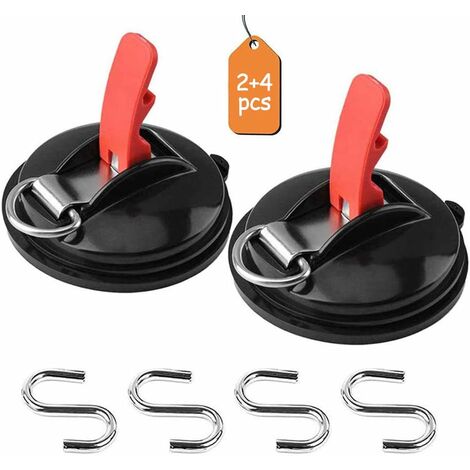 Set Mit 2 Saugnäpfen Für Markisen, Sonnenschutz, Planen Und Fahrzeugabdeckungen. Saugnapf Für Autodächer – Auto-saugnapfhaken Mit S-haken.