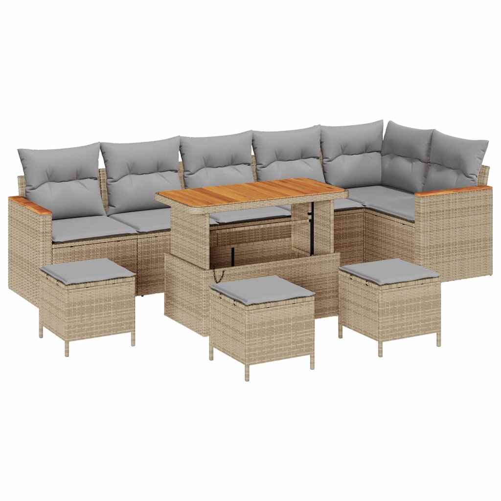 Maison Exclusive - Gartensofa-set 10 Stk. 6-sitzanzahl Beige Poly