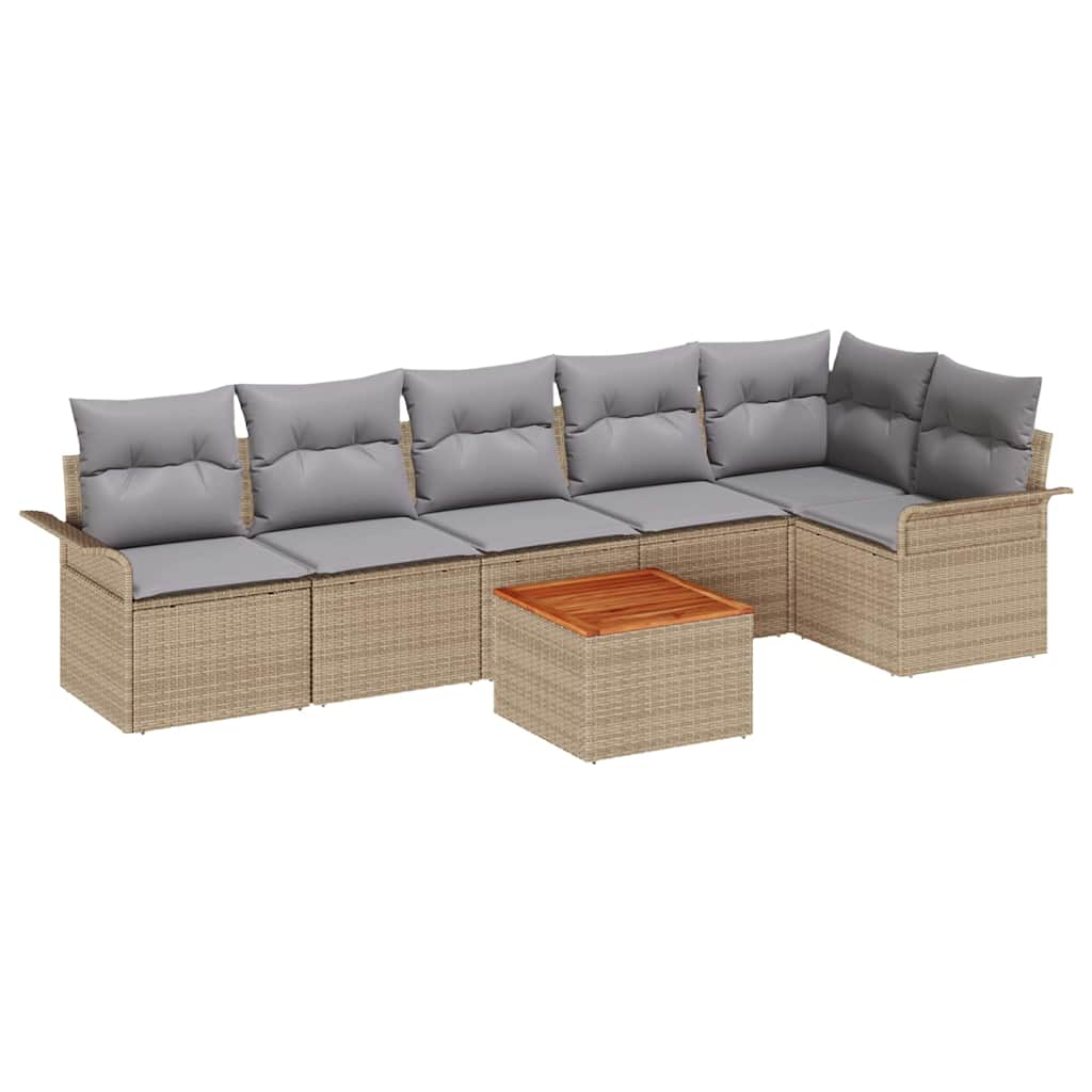 Maison Exclusive - Gartensofa-set 7 Stk. 6-sitzanzahl Beige Und H