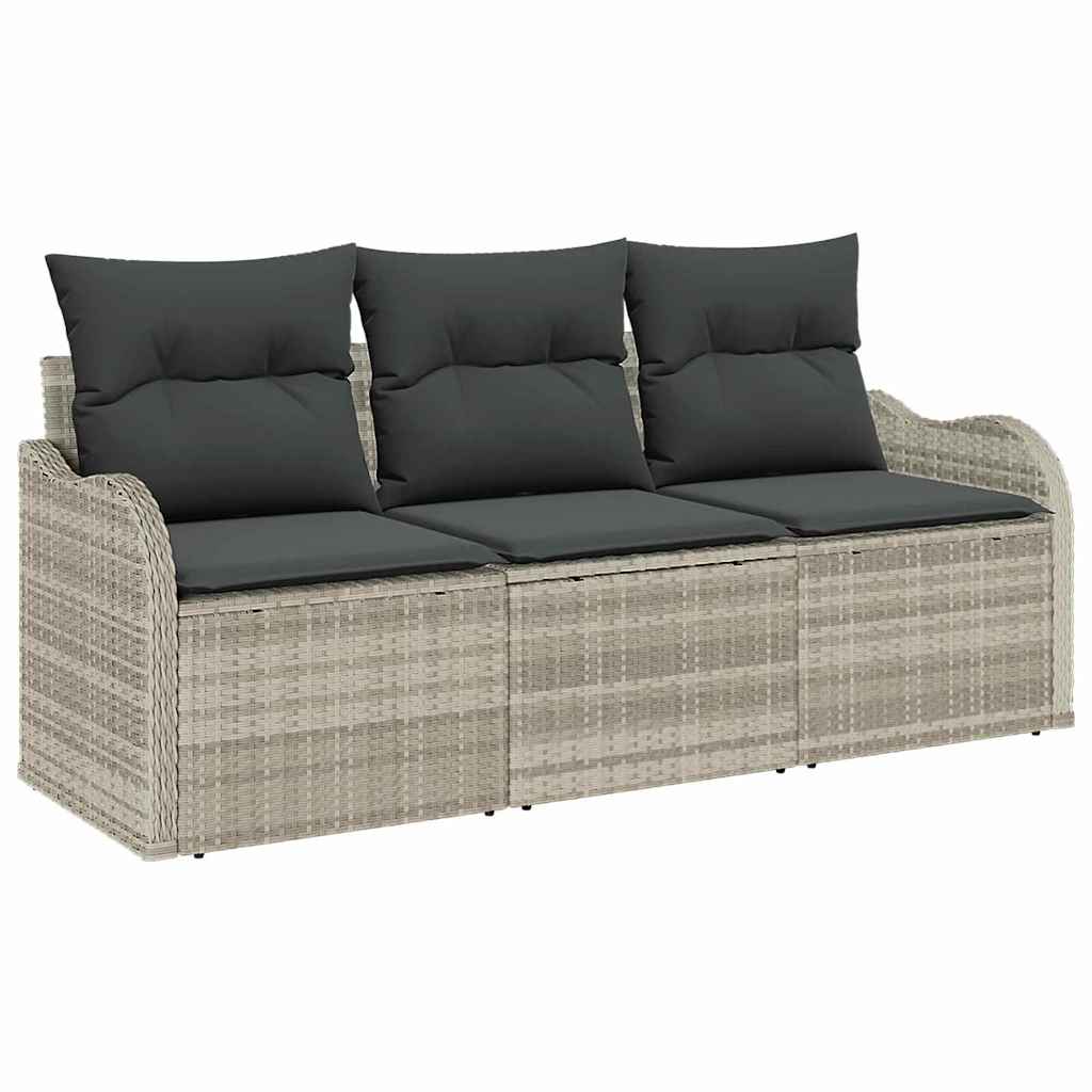 Maison Exclusive - Gartensofa-set 3 Stk. Hellgrau Poly-rattan