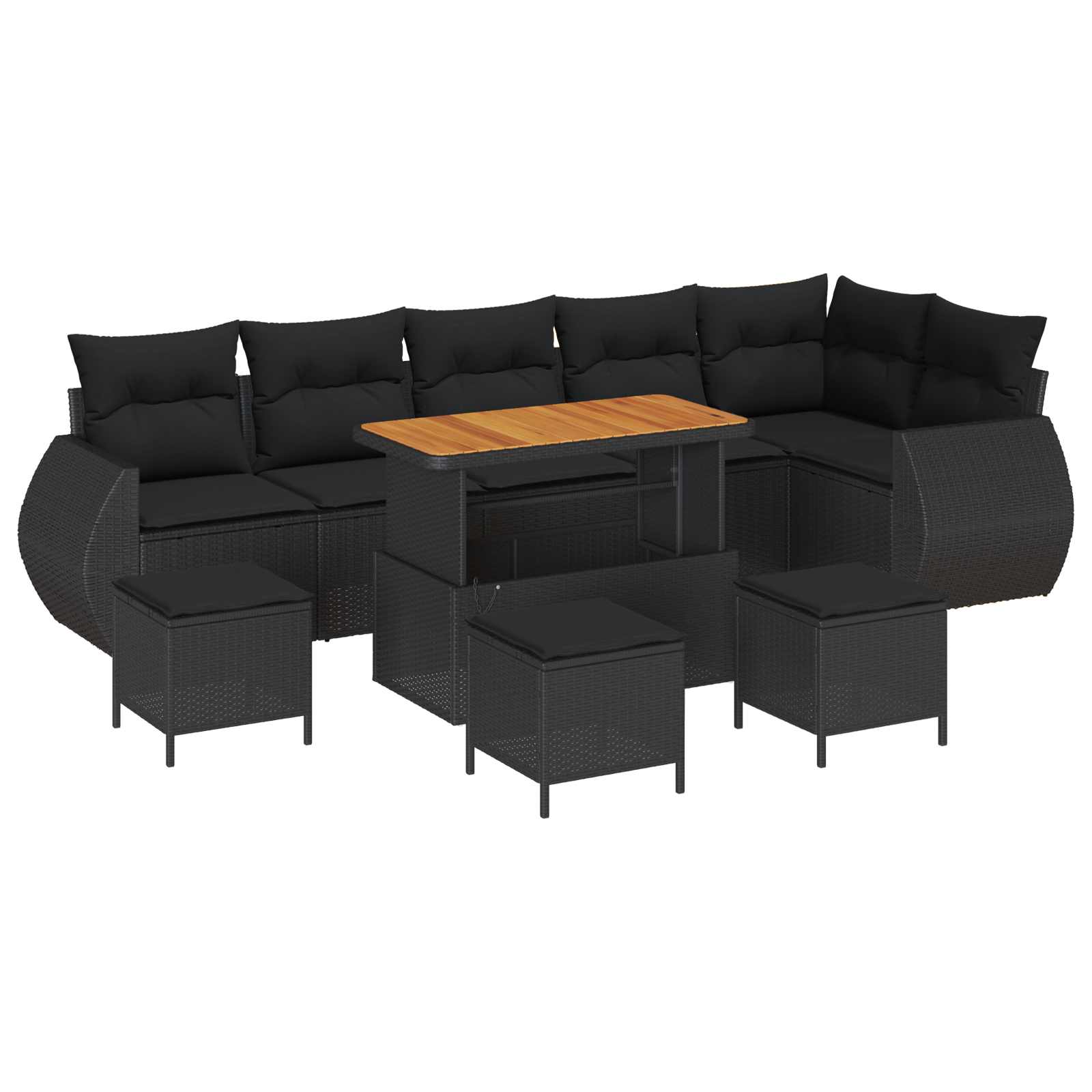 Maison Exclusive - Gartensofa-set 10 Stk. 10-sitzanzahl Schwarz P