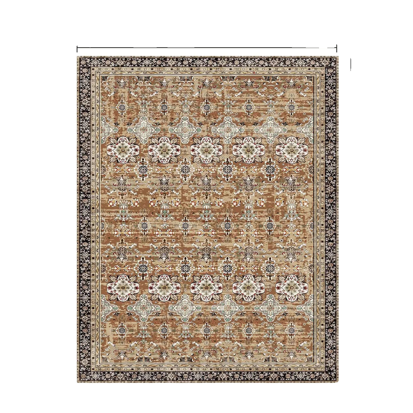 Teppich, Groß, Waschbar, Rutschfeste Ausführung, 7.5x9.5ft Braungrün