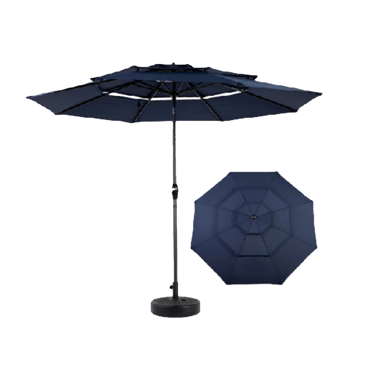 Kantilever Gartenpatio-schirm, Langlebige Bauweise, Großzügige Schattenabdeckung, Blau