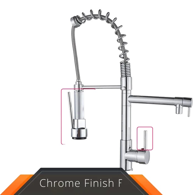 Küchenarmatur, Dual Outlet Design, 360-grad-schwenkbar, Chromgrau Kopf