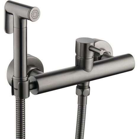 Verstecktes Bidet-duschset Für Das Badezimmer, Heißer Und Kalter Handbrause-sprüher, Toilette Mit Warmwasser, Schwarz
