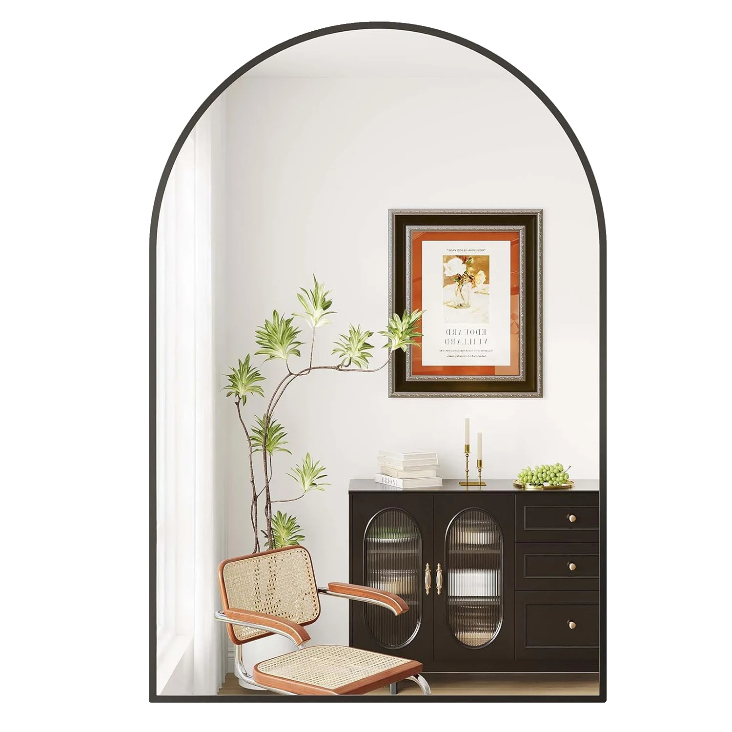 Wandspiegel, Modernes Design, Flexible Installation, Schwarz-a, 55x75cm-a