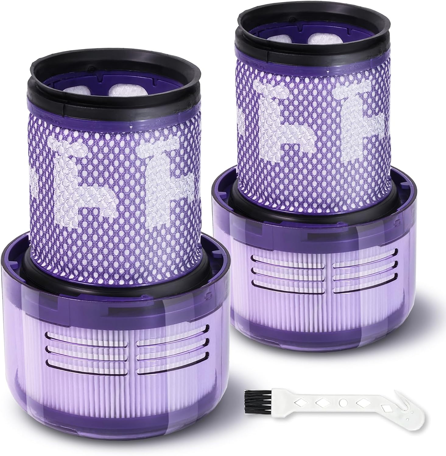 Dyson V12 Staubsaugerfilter – 2er-pack Hepa-filter Und Bürste – Kompatibel Mit Detect Slim Sv34 Und Sv35 – Waschbar Und Wiederverwendbar