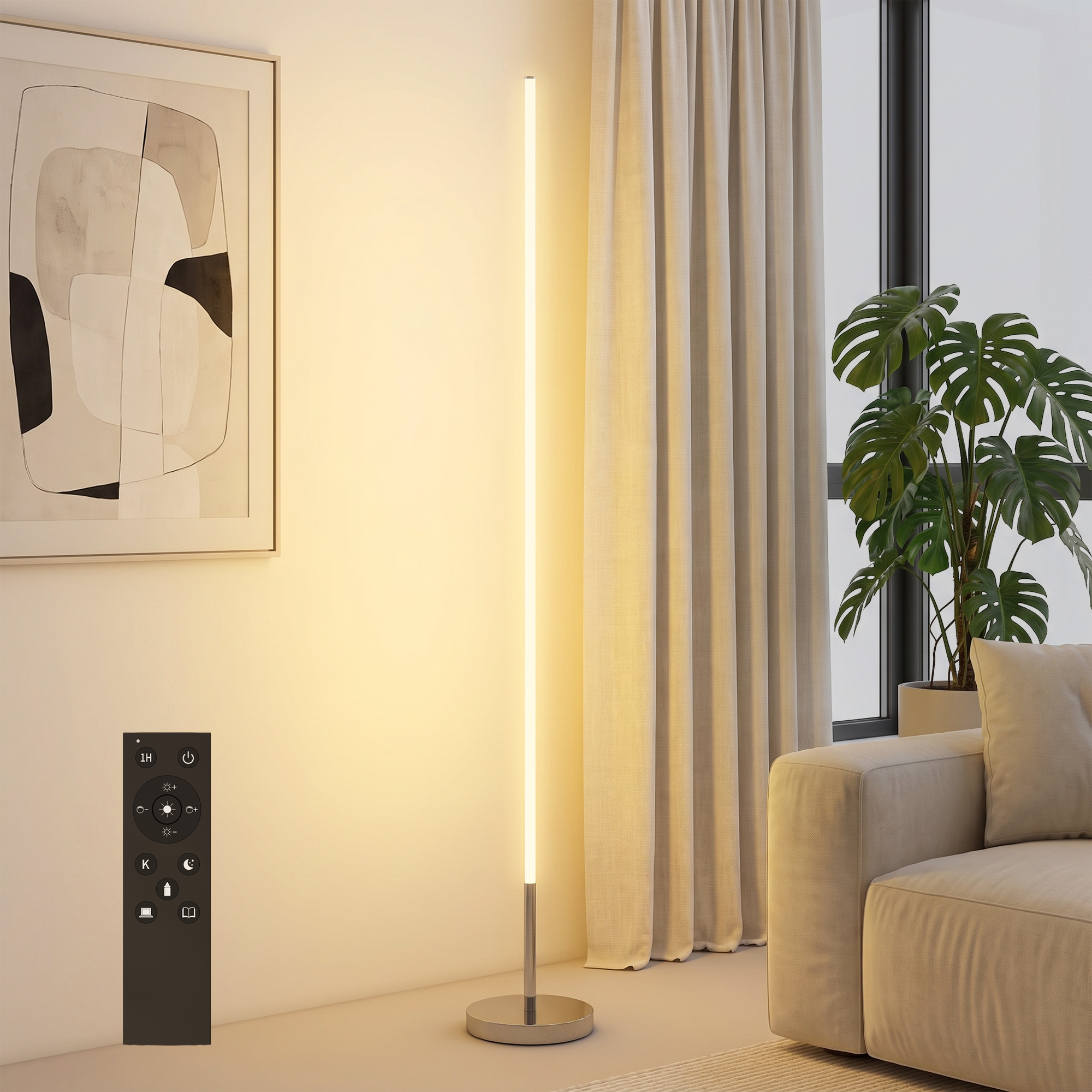 Verstellbare Design-stehlampe, 20 X 20 X 150 Cm, Silber
