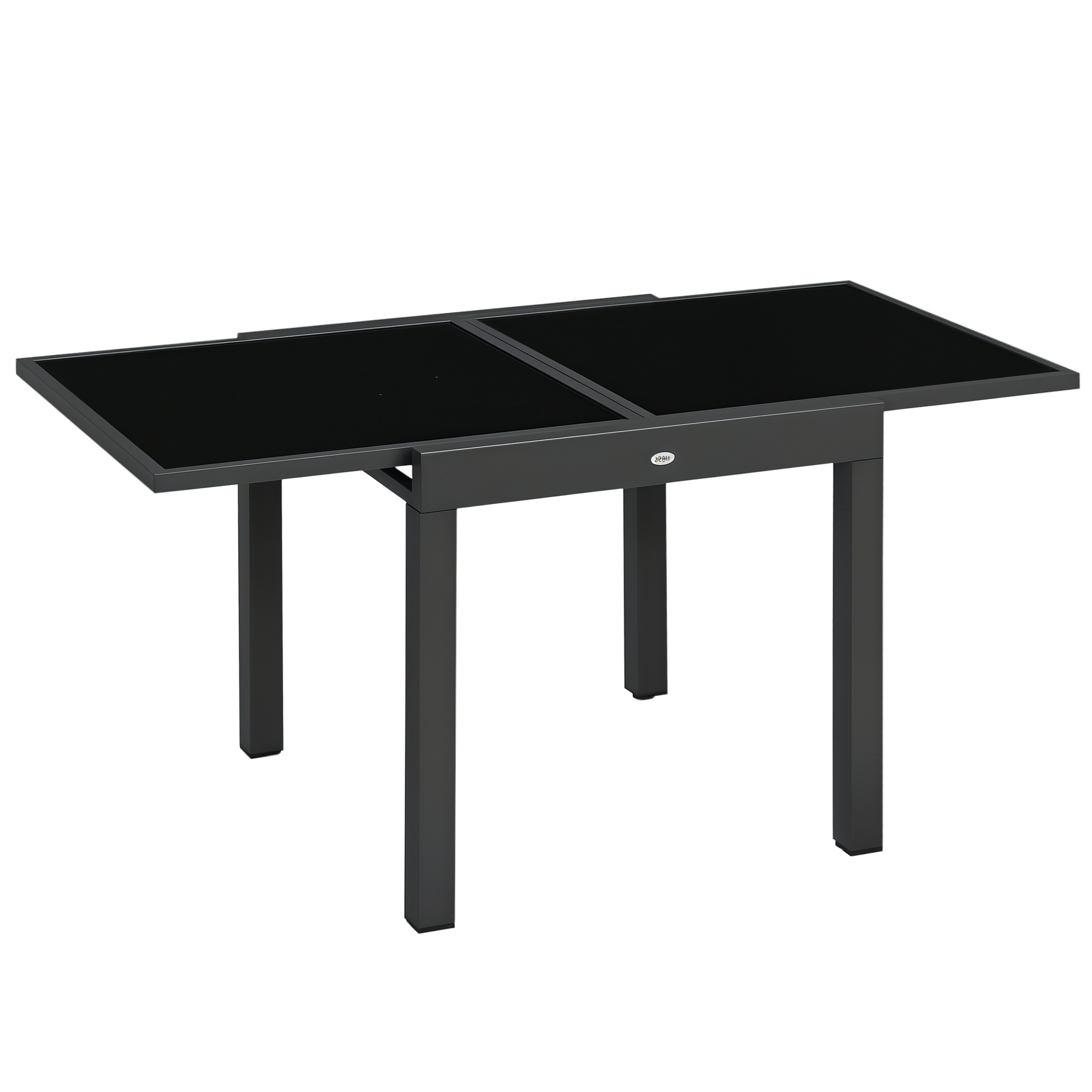Gartentisch, 160 X 80 X 75 Cm, Grau Und Schwarz