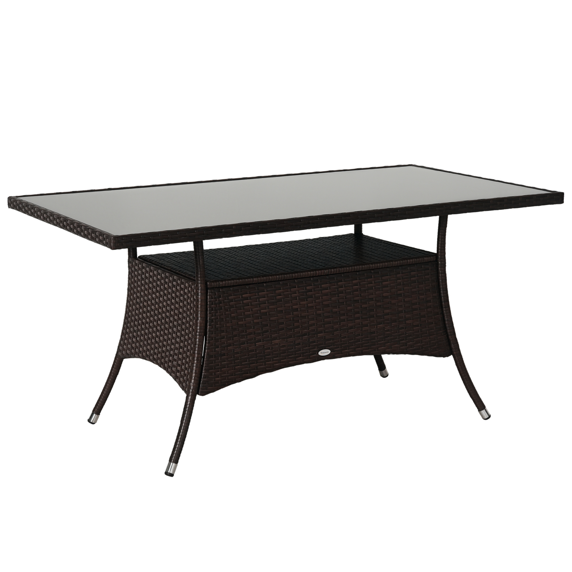 Gartentisch, Robuste Und Leicht Zu Reinigende Ablagefläche, 150 X 85 X 74 Cm, Braun Und Schwarz
