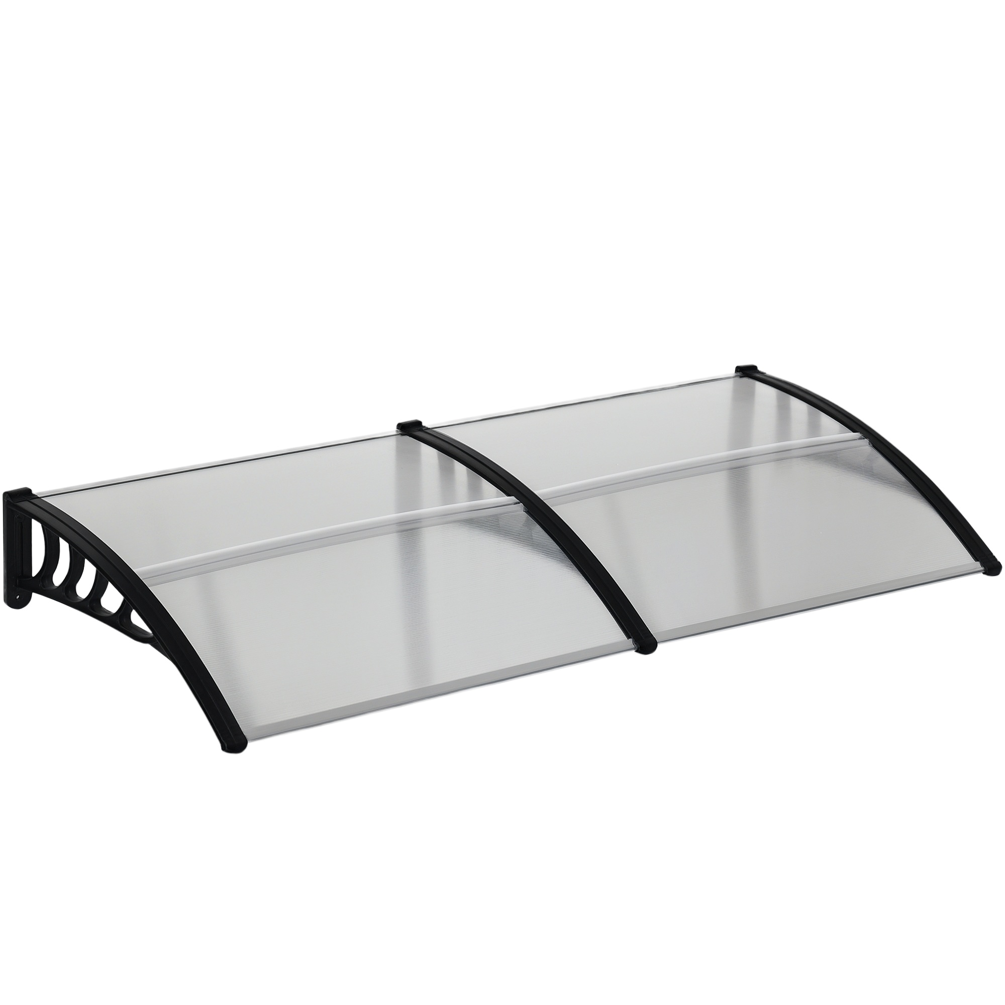 Vordach, Für Den Eingang, 200 X 96 X 27 Cm, Transparent Und Schwarz