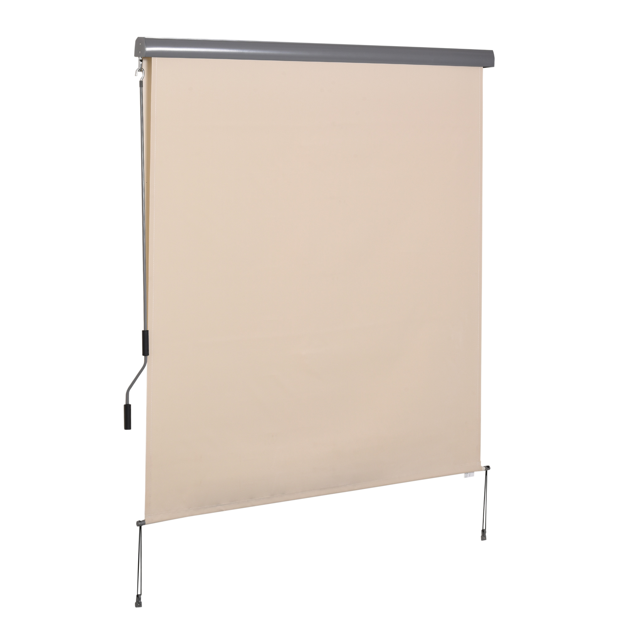 Ausrollbare Außenmarkise, Kurbel, 250 X 160 Cm, Cremefarben