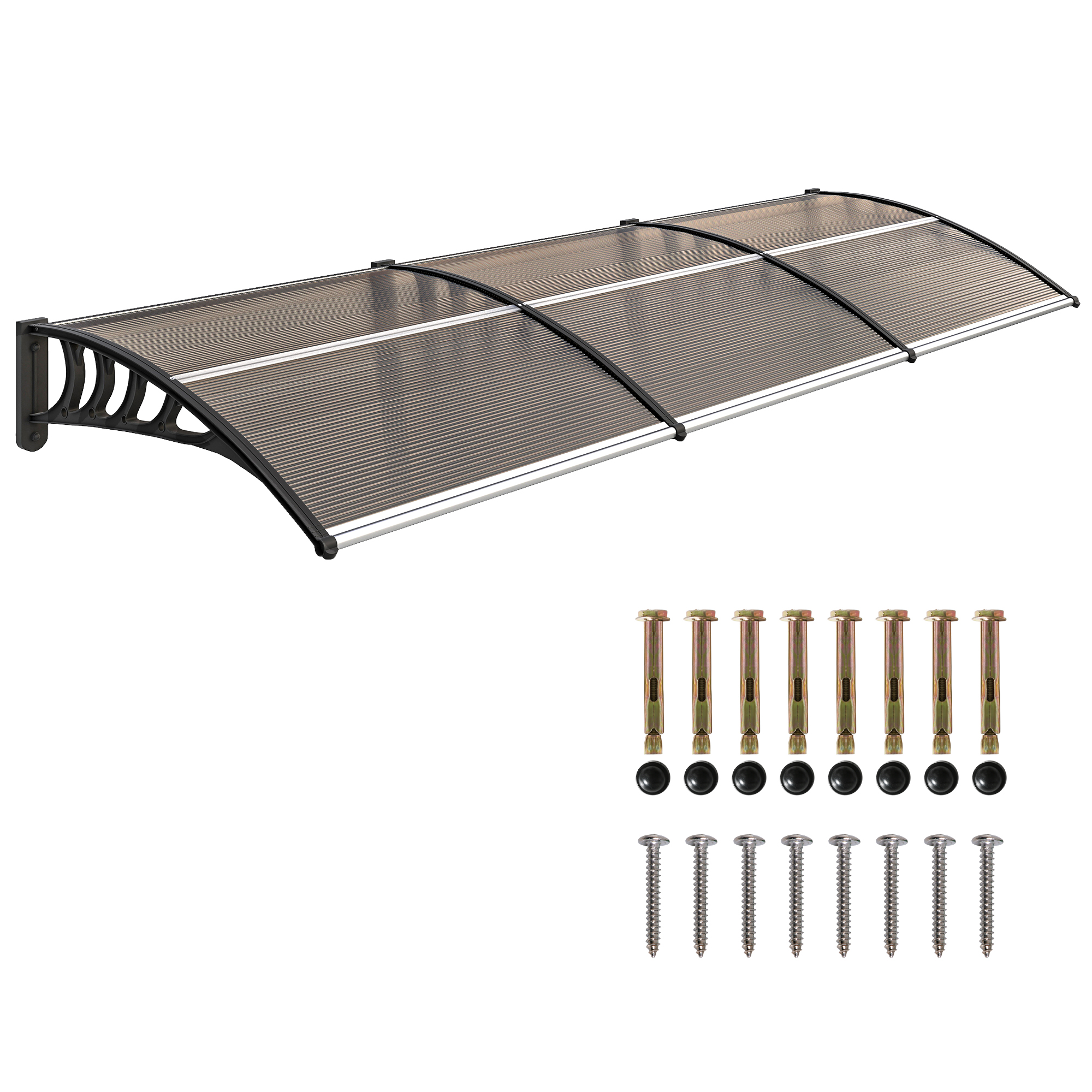 Türvordach, Aus Polycarbonat, 303 X 96 X 27 Cm, Braun