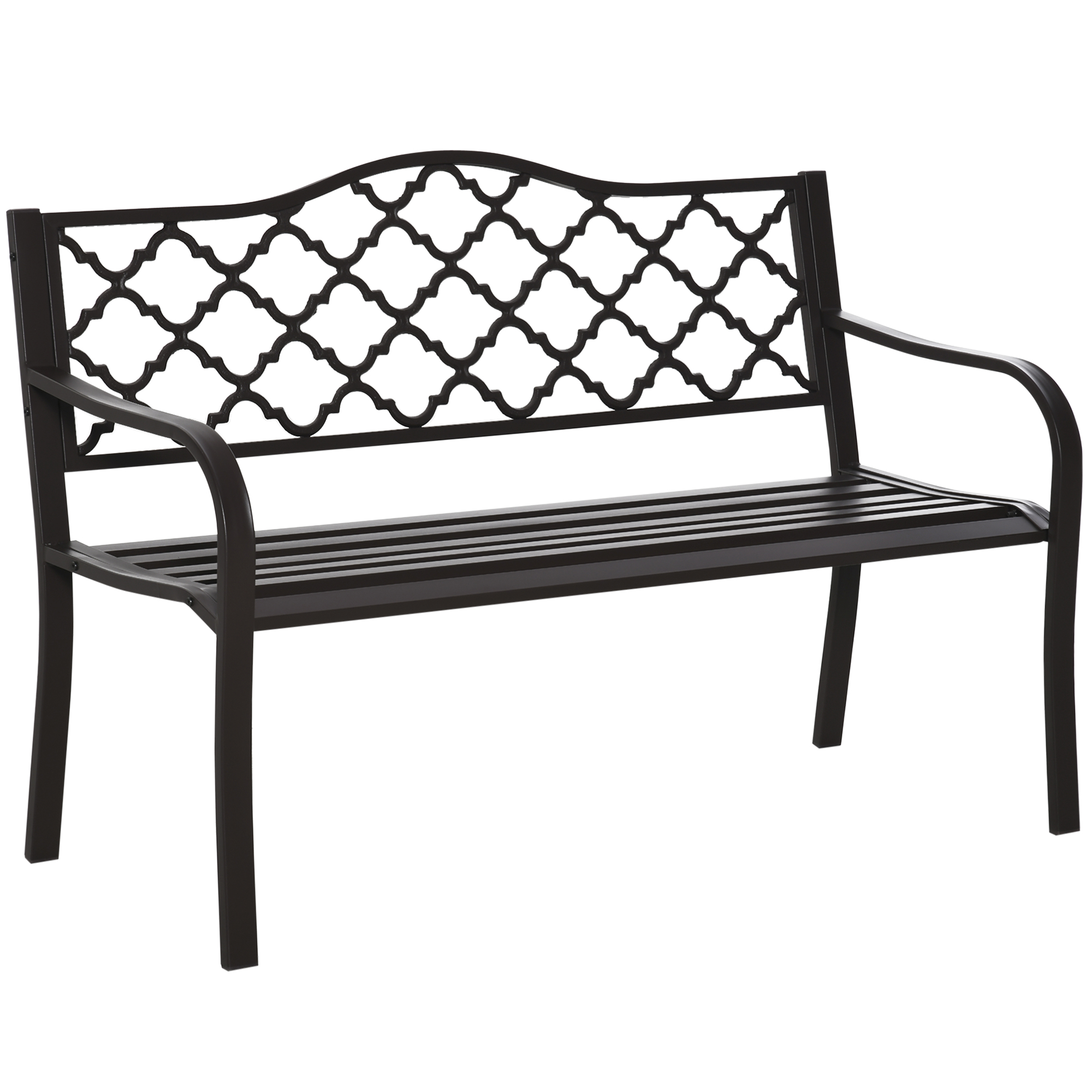 Gartenbank 3 Sitze, Stil Landhaus Chic, 128 X 60 X 89 Cm, Braun