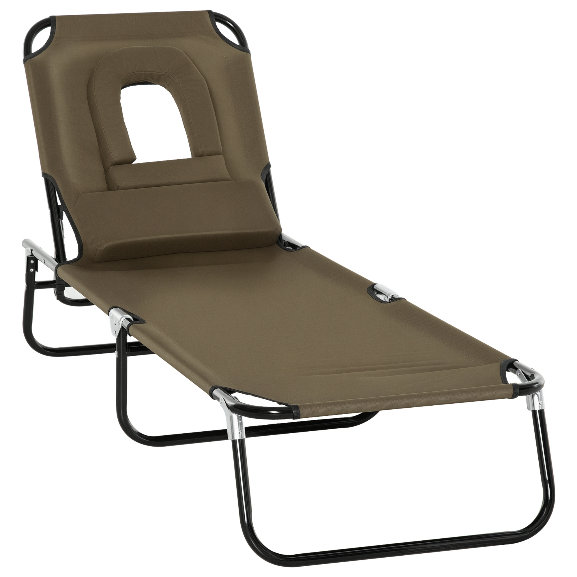 Klappbare Liege, Mit Leseloch, 190 X 56 X 28 Cm, Braun