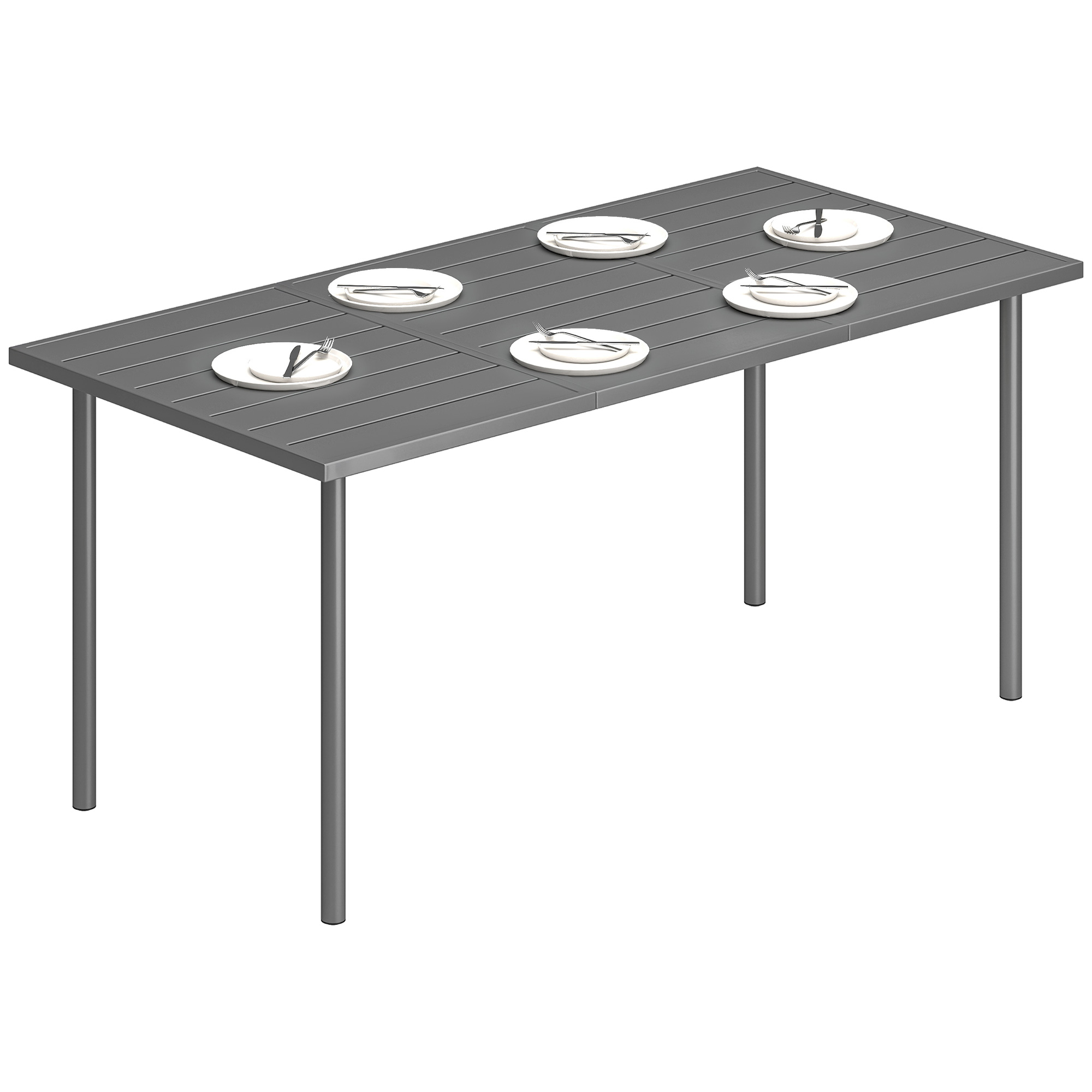 Gartentisch, 165 X 80 X 74 Cm, Dunkelgrau