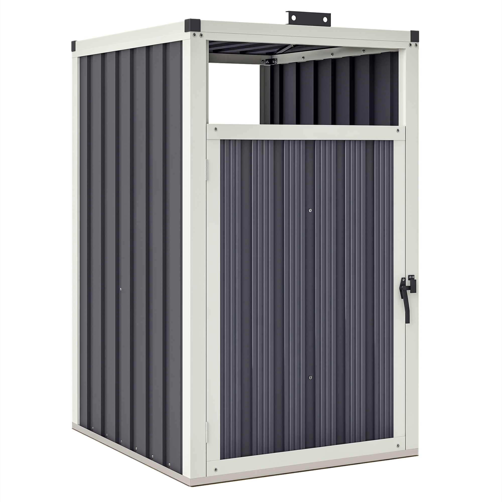 Mülltonnenbox, Aufklappbarer Deckel, 81 X 73 X 122 Cm, Dunkelgrau