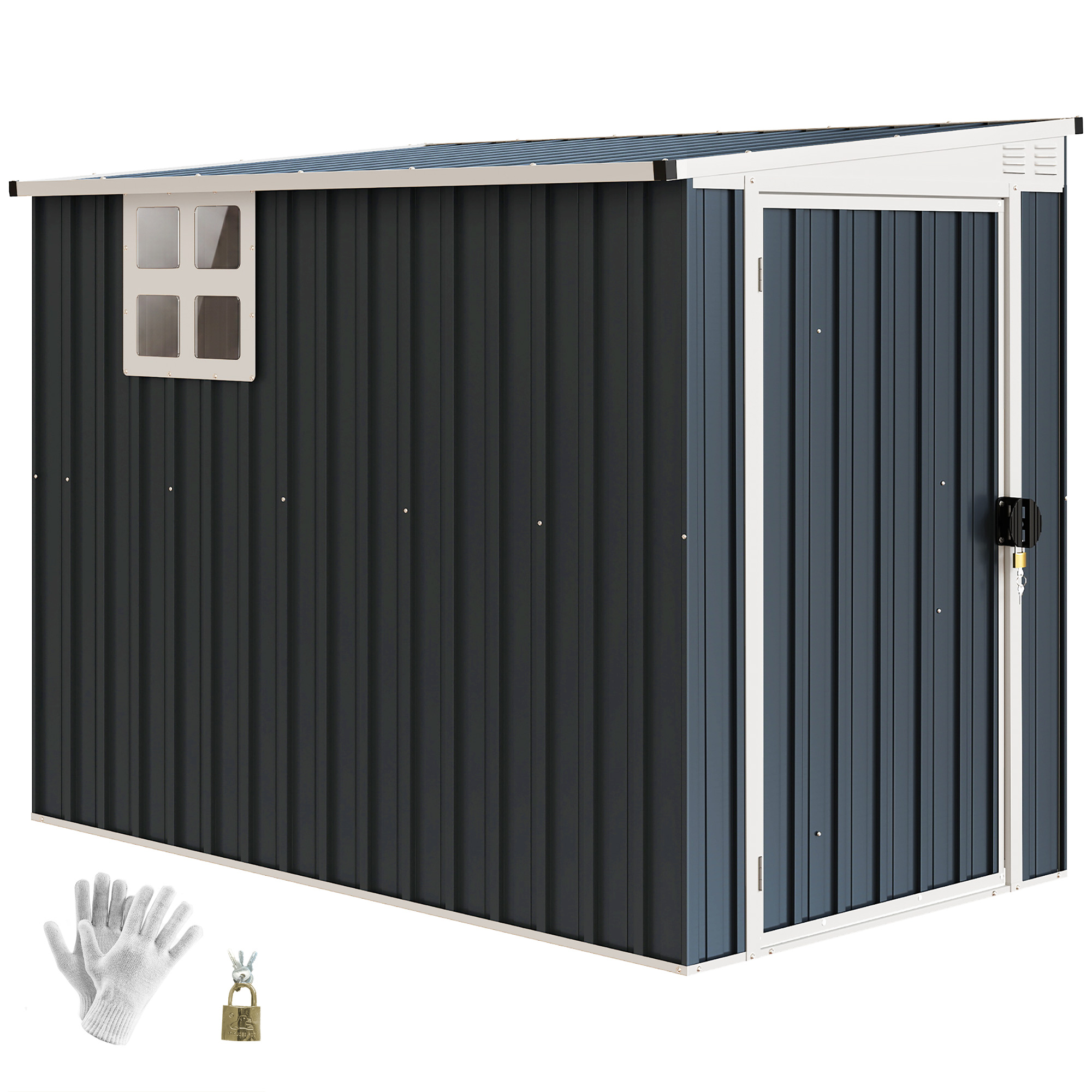 Gartenhaus, 231 X 128 X 181 Cm, Dunkelgrau