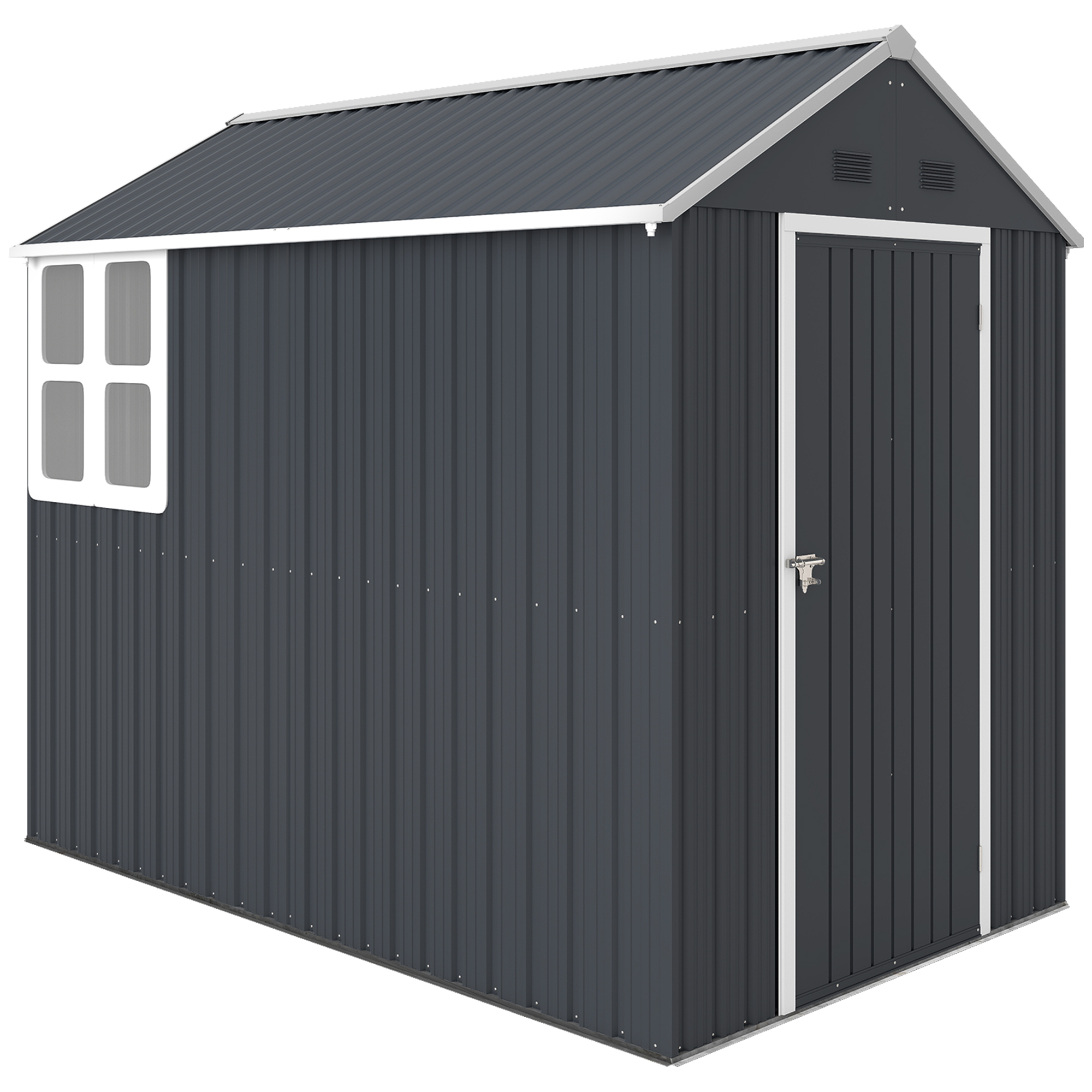 Gartenhaus, Mit Abschließbarer Tür, 259 X 172 X 222 Cm, Dunkelgrau