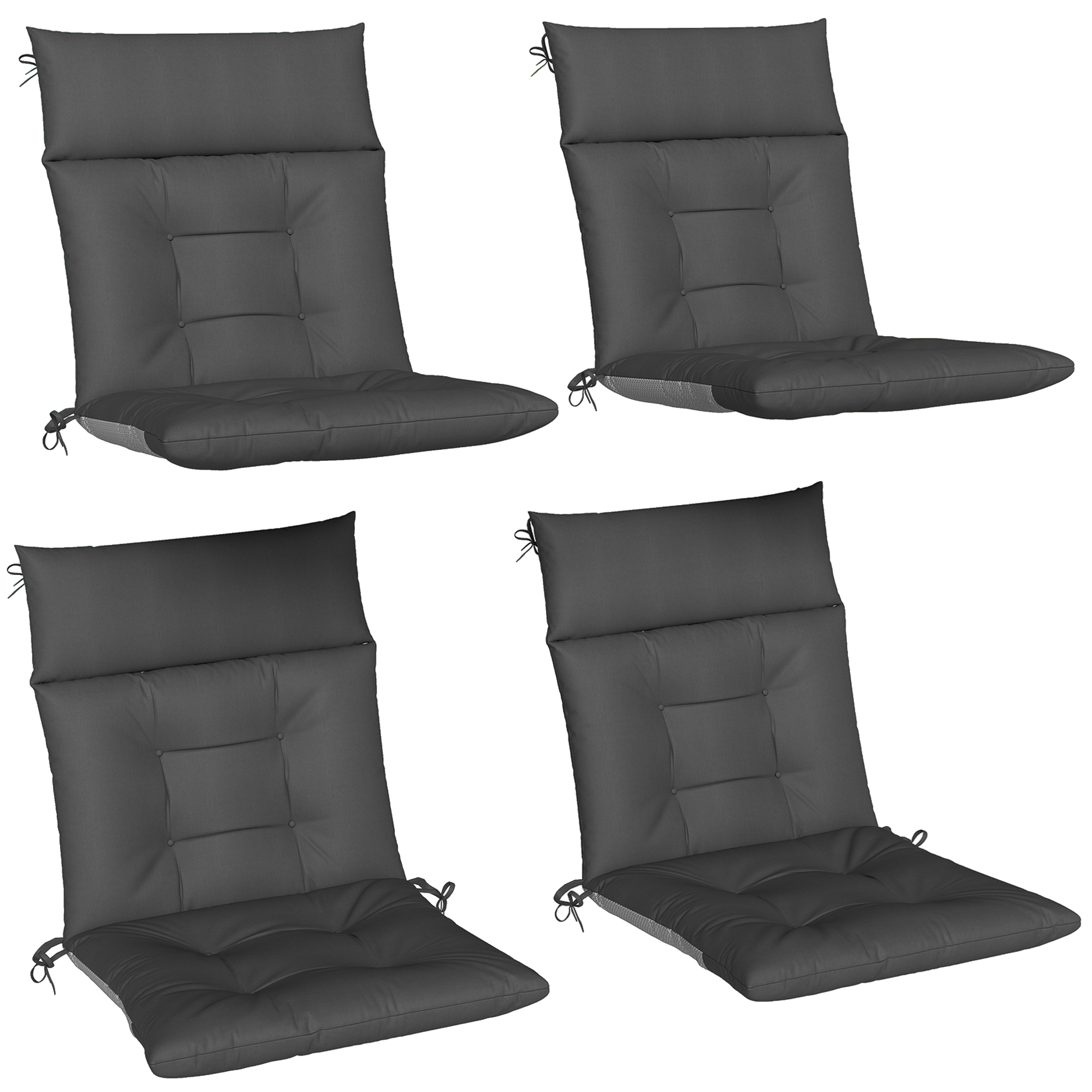 Kissen, 4er-set, 111,5 X 53 X 8 Cm, Dunkelgrau