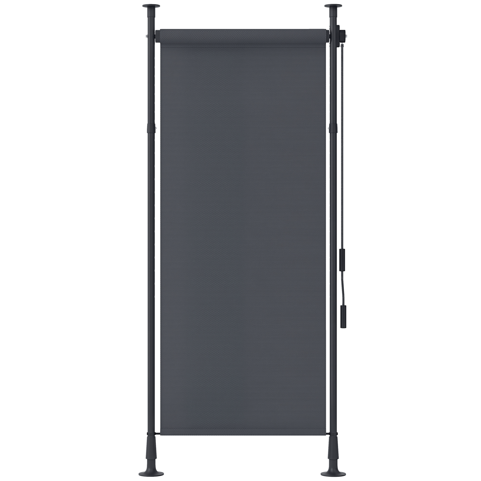Einziehbares Seitenrollo, Mit Verstellbarem Fuß, 120 X 2,8 X 310 Cm, Dunkelgrau