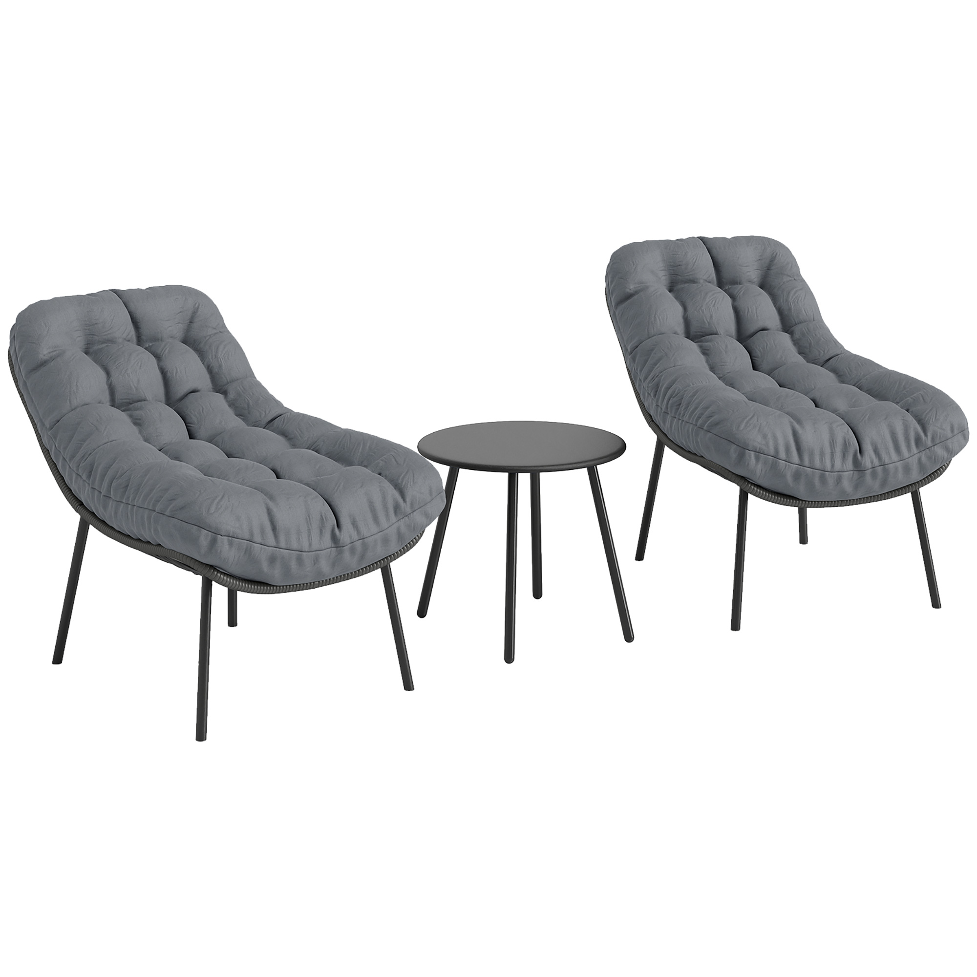 Gartenmöbelset, Mit Kissen, 99 X 66 X 73 Cm, Grau