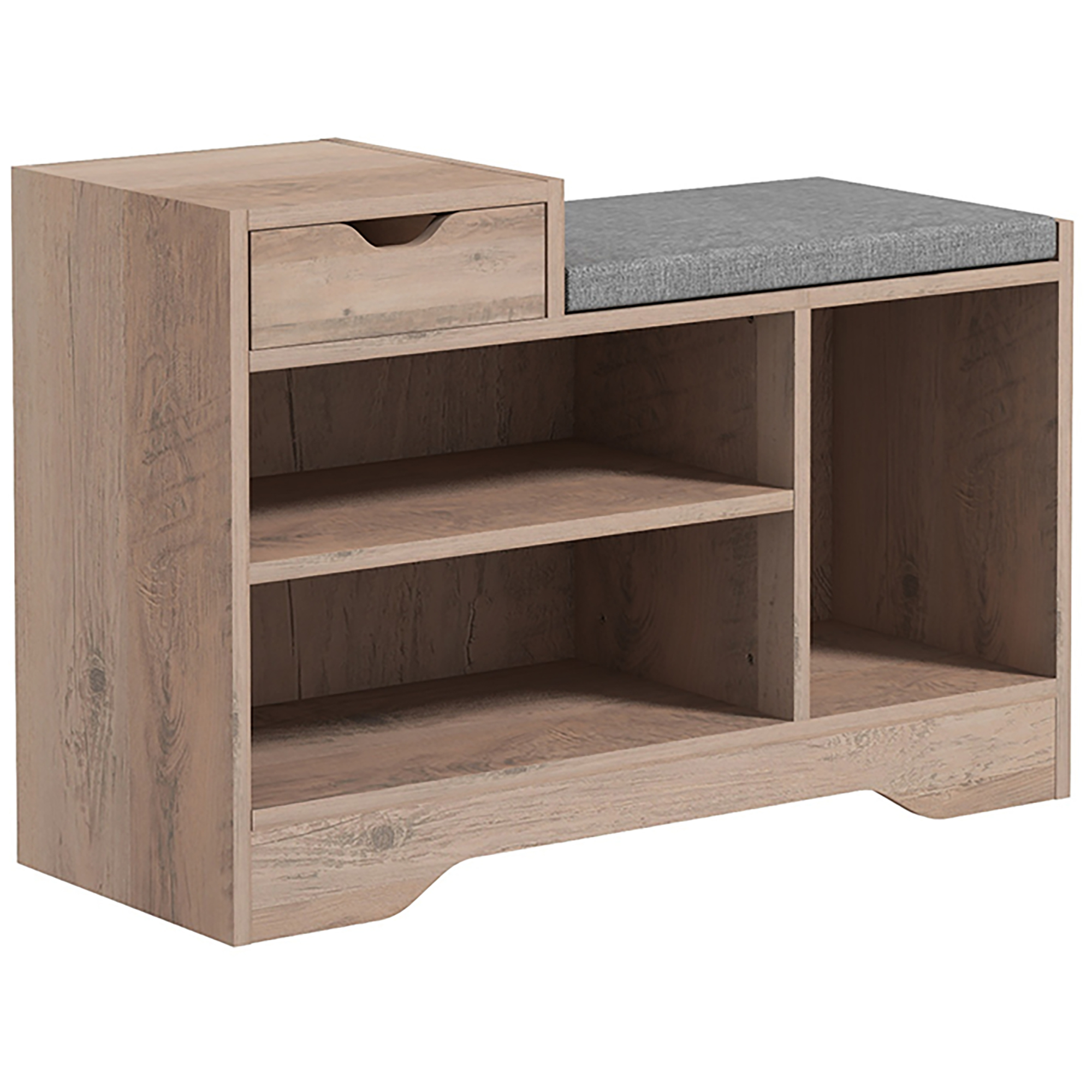 Schuhbank, Mit Sitzkissen, 76,5 X 30 X 52 Cm, Grau