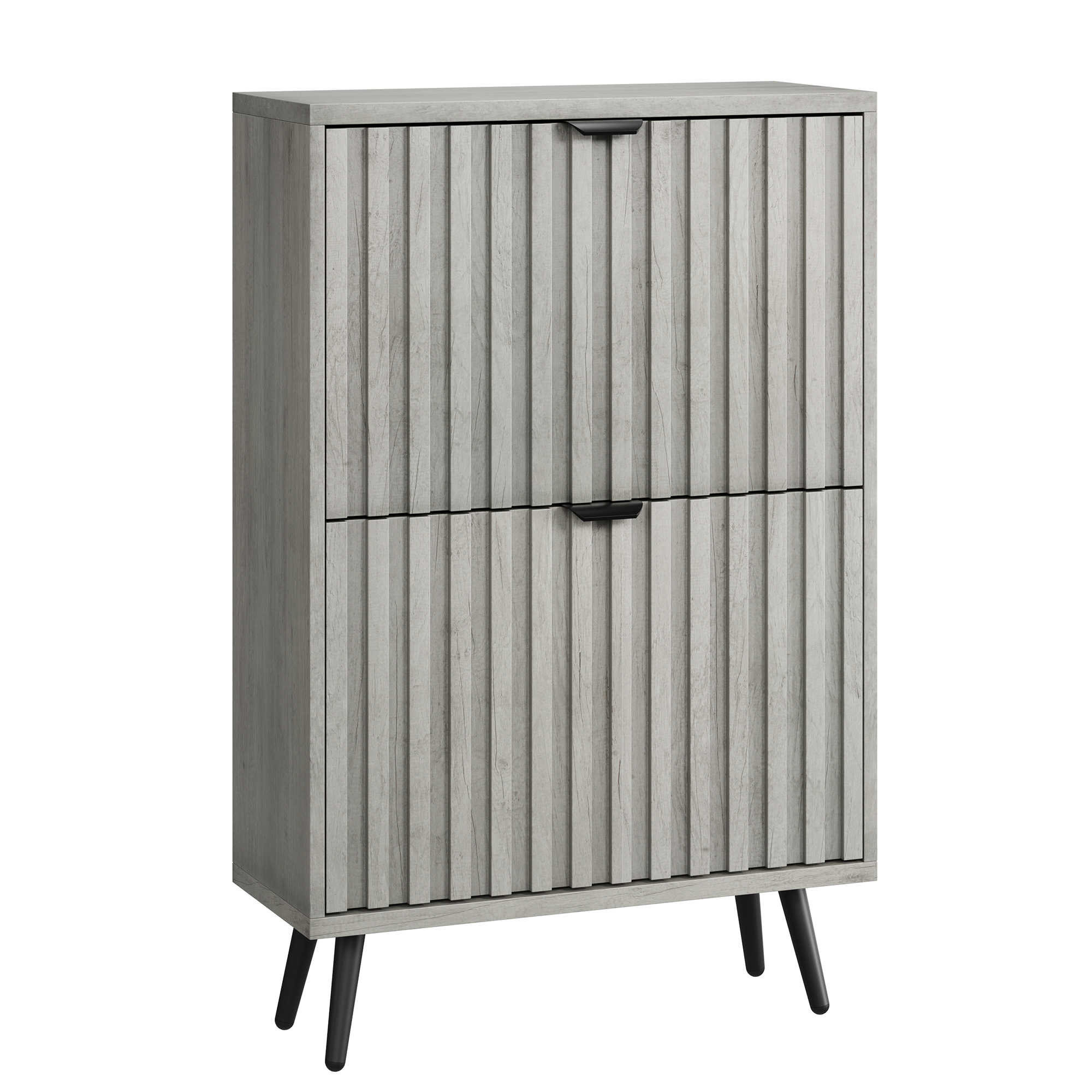 Schuhschrank, Mit Schubladen, 60 X 24 X 94 Cm, Grau