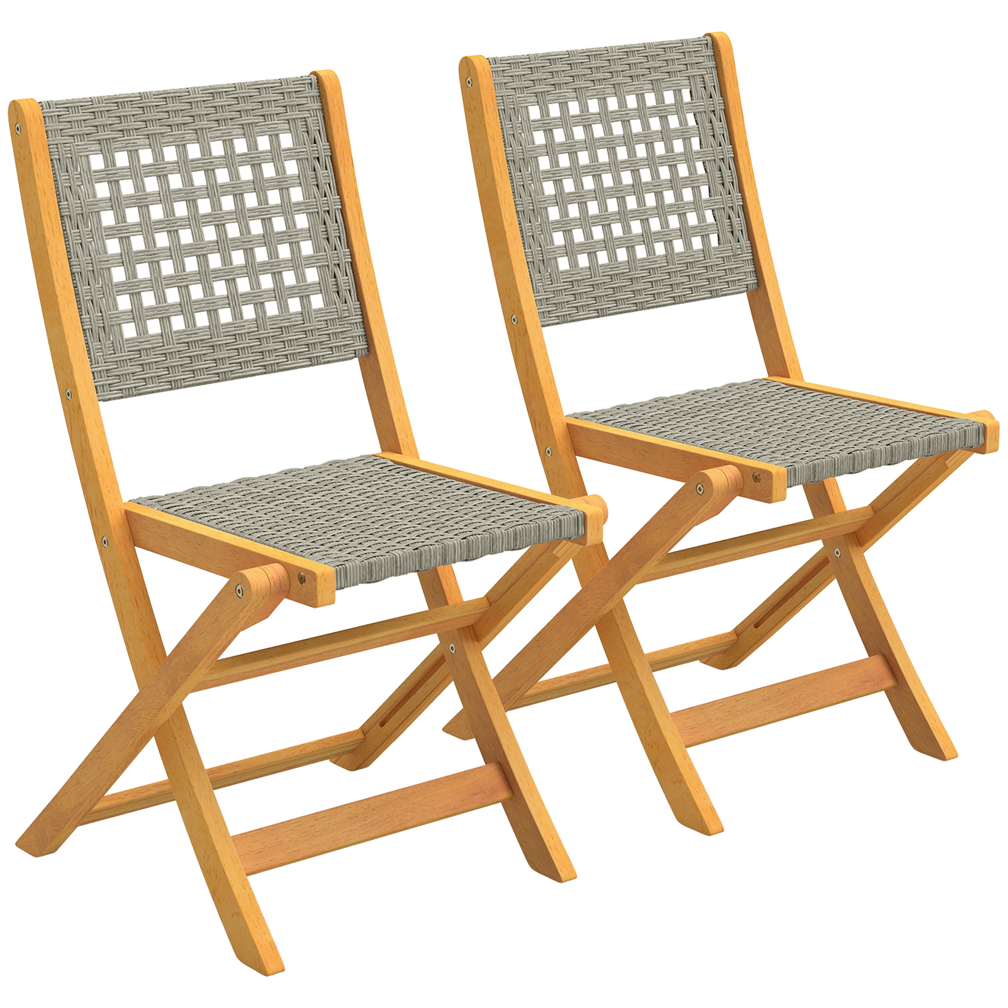 Gartenmöbelset, Aus Massivholz, 56 X 47,5 X 88 Cm, Grau