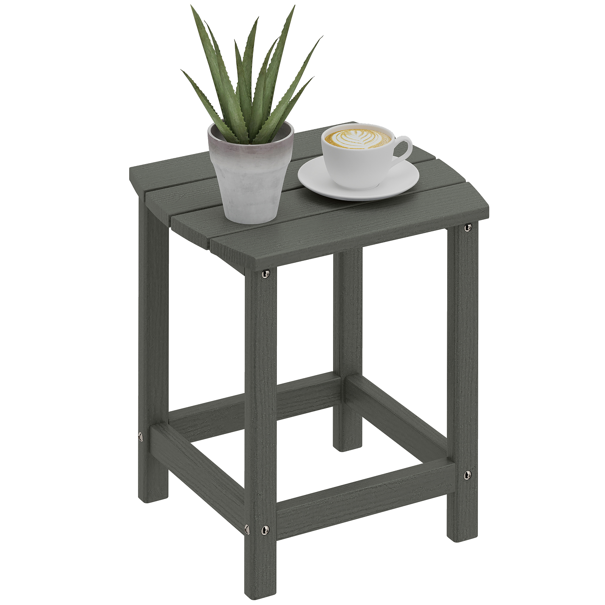 Gartentisch, Verstellbare Füße, 48 X 37 X 46 Cm, Grau