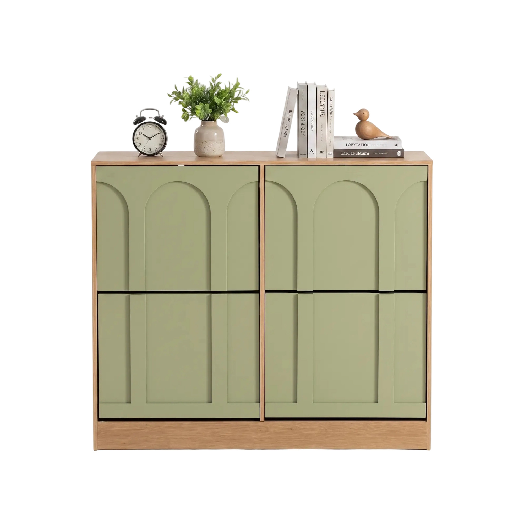 Schuhschrank, Kompakt, 98,5 X 24 X 85 Cm, Grün