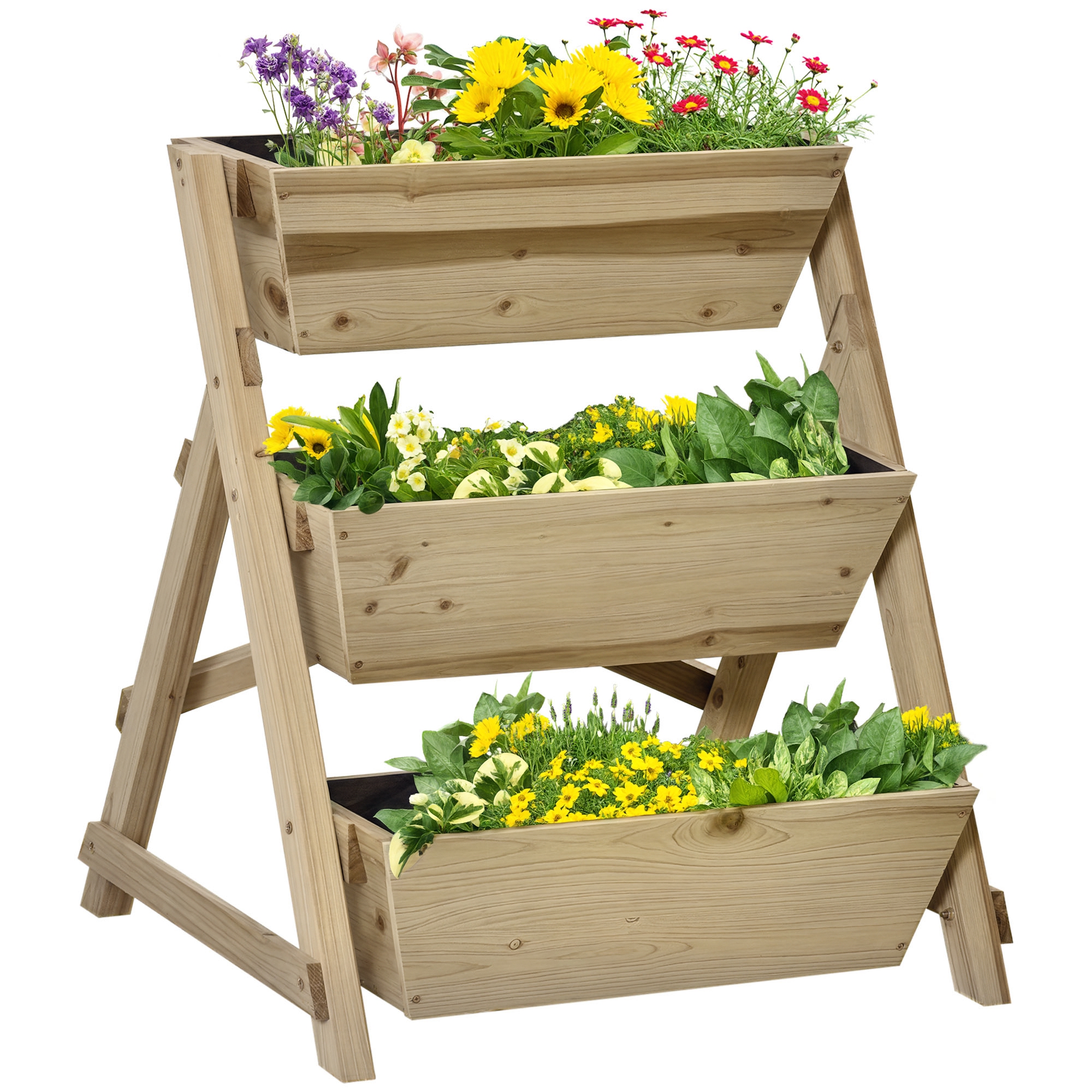 Hochbeet, Ohne Boden Für Optimale Drainage, 71 X 61 X 77 Cm, Grün